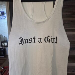 Just a Girl Women's White Tank Top